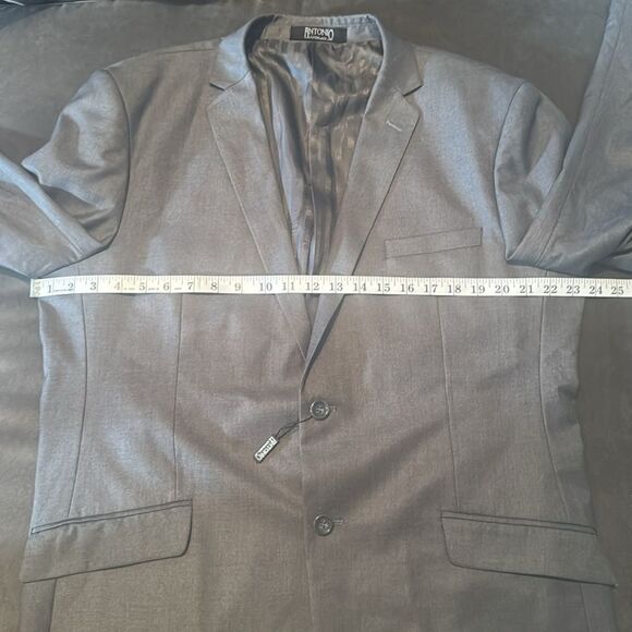 Men’s Antonio Uomo Gray Slim Fit Formal 3 Piece Suit Size 46 Jacket 40 Pants NEW - Picture 7 of 15